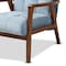 Baxton Studio Asta Mid-Century Blue Velvet Upholstered Walnut Finished Wood Armchair 160-9942 - alternate 9